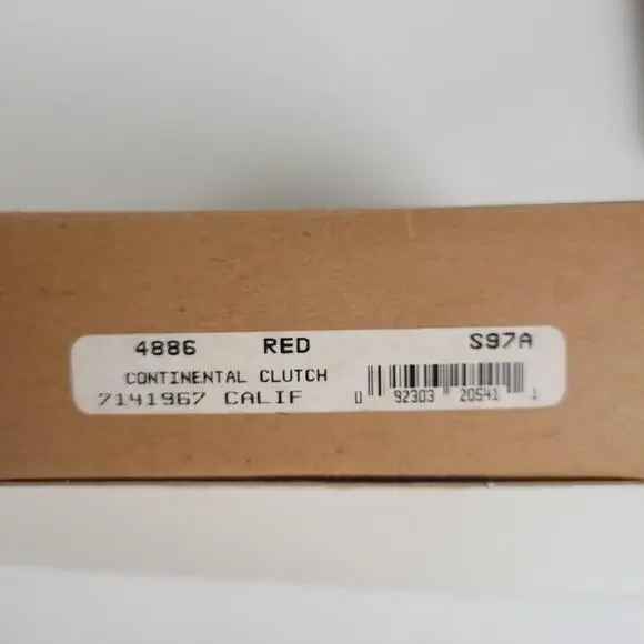 NIB COACH Vintage 4886 Continental Clutch Wallet Red Leather Kiss Lock Framed - Picture 8 of 10